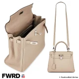 Hermes Kelly 25 Gris Tourterelle in Togo, in Very Good Condition