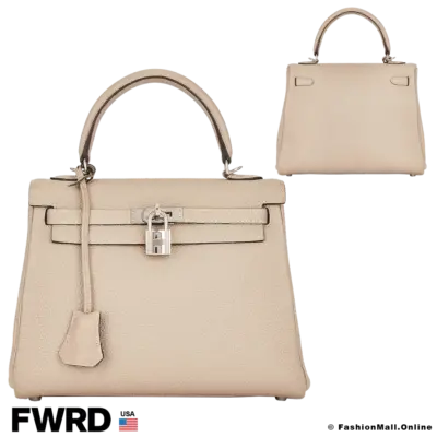 Hermes Kelly 25 Gris Tourterelle in Togo, in Very Good Condition
