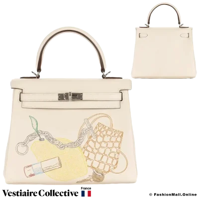 Hermes Kelly 25 In & Out Nata Swift, Pre-Owned