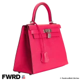 HERMES Kelly 25 Sellier Rose Extreme Epsom, Pre-owned Like New