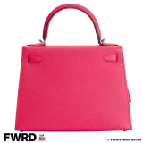 HERMES Kelly 25 Sellier Rose Extreme Epsom, Pre-owned Like New