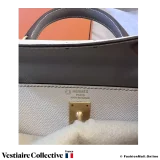 Hermes Kelly 25 Sellier HSS (Horseshoe) Chalk White Gris Asphalte Epsom, New Open Box