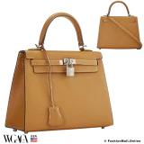 Hermes Kelly 25 Sellier Natural Color (gold) Chamonix, Pre-owned