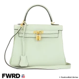 HERMES Kelly 25 Togo Vert Fizz, Like New