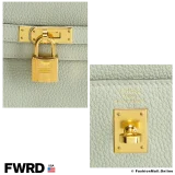 HERMES Kelly 25 Togo Vert Fizz, Like New