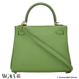 Hermes Kelly 25 Vert Yucca Swift, Pre-owned, Like New