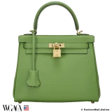 Hermes Kelly 25 Vert Yucca Swift, Pre-owned, Like New