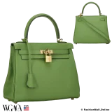 Hermes Kelly 25 Vert Yucca Swift, Pre-owned, Like New