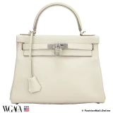 Hermes Kelly 28 Craie Clemence, Pre-owned