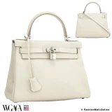 Hermes Kelly 28 Craie Clemence, Pre-owned