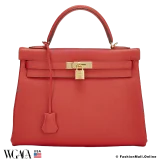 Hermes Kelly 32 Rouge Tomate Togo, Pre-owned