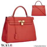 Hermes Kelly 32 Rouge Tomate Togo, Pre-owned