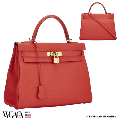 Hermes Kelly 32 Rouge Tomate Togo, Pre-owned