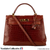 Hermes Kelly 32 Miel Porosus Crocodile, Pre-owned