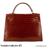 Hermes Kelly 32 Miel Porosus Crocodile, Pre-owned