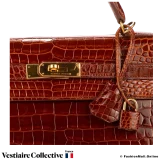 Hermes Kelly 32 Miel Porosus Crocodile, Pre-owned