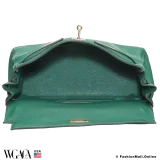 Hermes Kelly 32 Vert Vertigo Clemence, Pre-owned