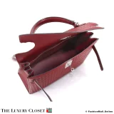 HERMES Kelly Waffle Sellier 32, Rouge H Barenia, Pre-Owned