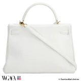 Hermes Kelly 32 White Clemence, Pre-owned, in Excellent condition