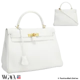 Hermes Kelly 32 White Clemence, Pre-owned, in Excellent condition