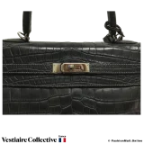 Hermes Kelly 35 Dark Grey Matte Crocodile, Pre-owned, in Good Condition