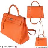 HERMES Kelly 35 Feu Togo, Pre-owned