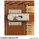 Hermes Kelly 35 Picnic, Gold Barenia, Natural Osier Wicker, Pre-owned, In Very Good Condition, Seller from the UK