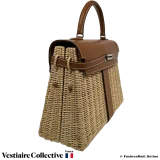 Hermes Kelly 35 Picnic, Gold Barenia Natual Osier Wicker, Pre-owned