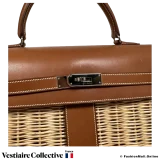 Hermes Kelly 35 Picnic, Gold Barenia Natual Osier Wicker, Pre-owned