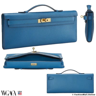 HERMES Kelly Cut Bleu Izmir in Epsom, Pre-owned