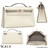 HERMES Kelly Pochette HSS Nata & Etain in Swift, Pre-owned