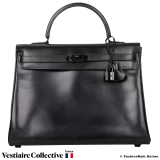 Hermes Kelly So Black 35, Pre-owned