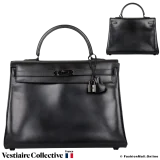 Hermes Kelly So Black 35, Pre-owned