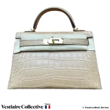 Hermes Mini Kelly II Chai (Beige) Alligator, New Open Box