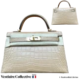 Hermes Mini Kelly II Chai (Beige) Alligator, New Open Box