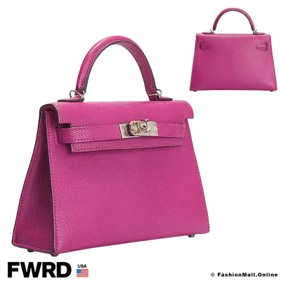 Hermes Mini Kelly II Sellier Rose Pourpre Chevre, Pre-owned Like New condition