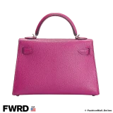 Hermes Mini Kelly II Sellier Rose Pourpre Chevre, Pre-owned Like New condition