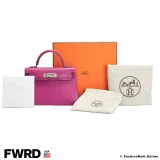 Hermes Mini Kelly II Sellier Rose Pourpre Chevre, Pre-owned Like New condition