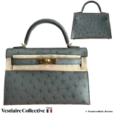 Hermes Mini Kelly II Sellier Vert Amande Ostrich, New Open Box