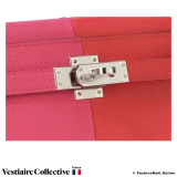 Hermes Mini Kelly II Casaque Sellier, Rouge De Coeur, Rose Extreme & Bleu Zanzibar in Epsom Leather. New Open Box