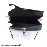 Hermes Mini Kelly II Sellier HSS (Horse Shoe) Black With Pink Handle, Belt and Strap, New Open Box