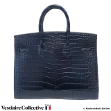 HERMES Birkin 25 Navy Blue Crocodile, New Condition