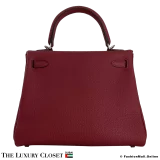 HERMES Kelly 28 Bag Rouge H Togo, Like New