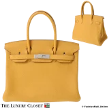 HERMES Birkin 30 Yellow Togo, Like New