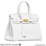 HERMES Birkin 30 White Togo, Pre-Owned