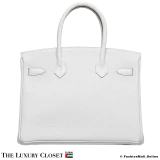 HERMES Birkin 30 White Togo, Pre-Owned