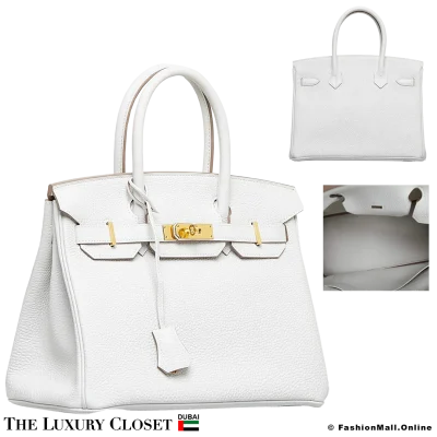 HERMES Birkin 30 White Togo, Pre-Owned