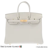 HERMES Birkin 25 White Togo, Pre-Owned