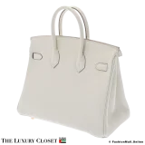 HERMES Birkin 25 White Togo, Pre-Owned