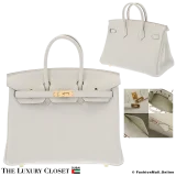 HERMES Birkin 25 White Togo, Pre-Owned